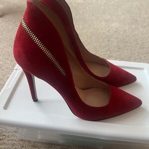 Enzo Angiolini Red suede zipper print